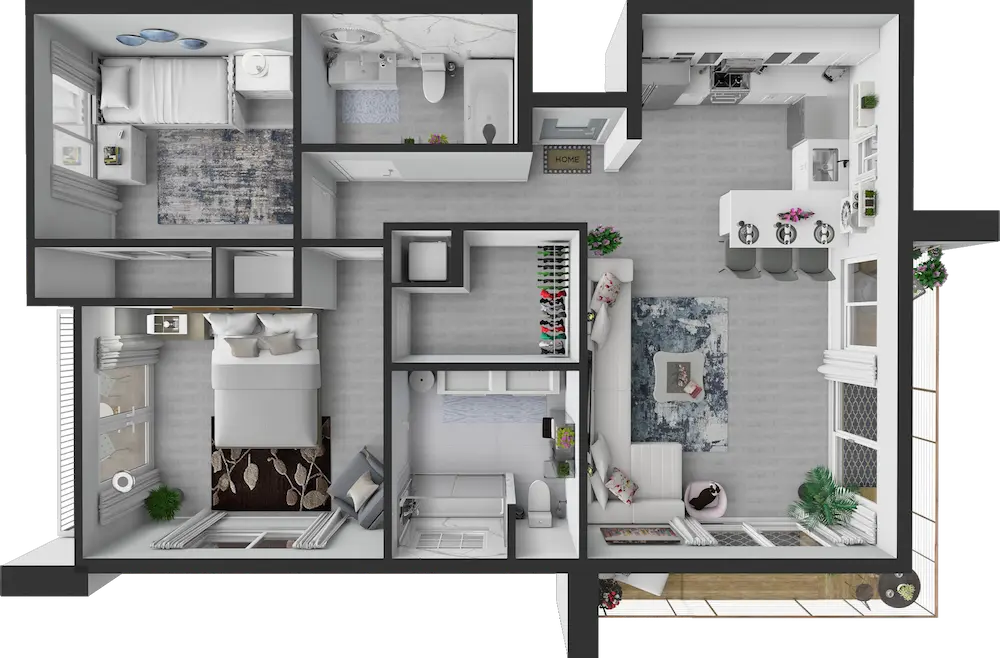 Diamond 3D floor plan
