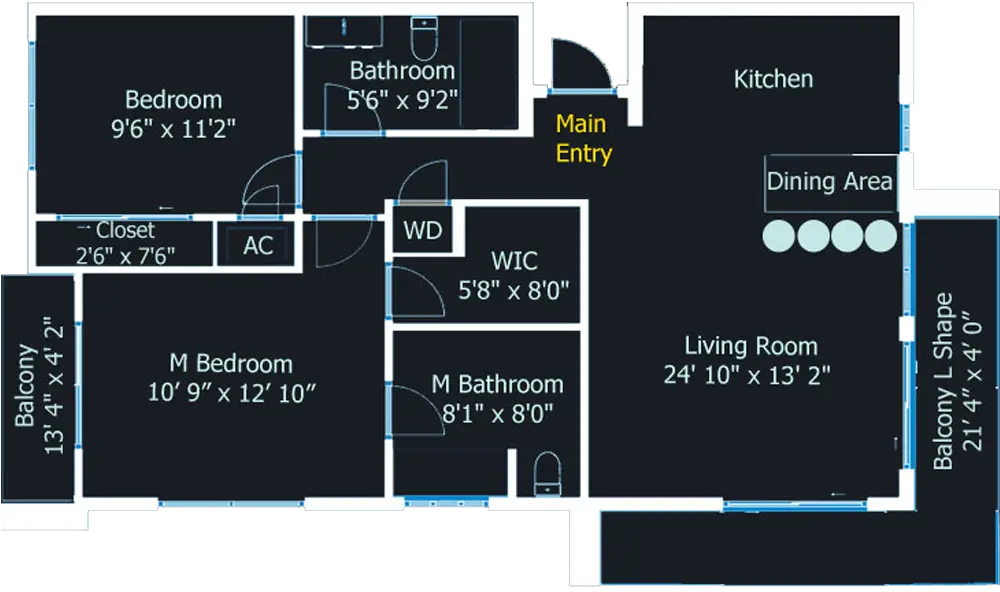 Diamond 2D floor plan
