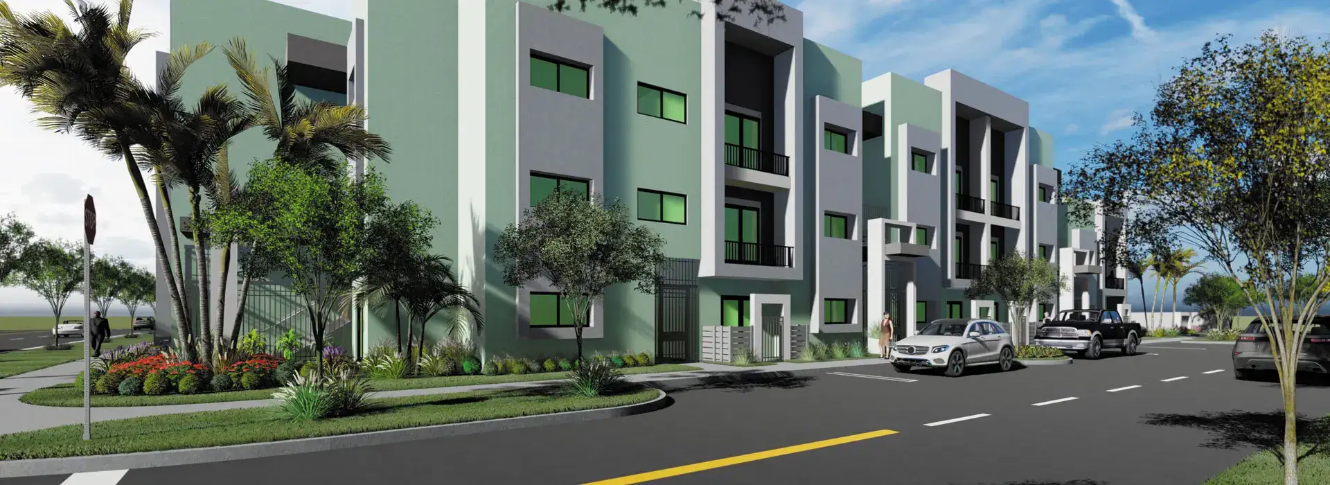 Pompano Pointe apartment building view of the right side